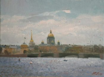 Дворцовый мост. Мосты в Санкт-Петербурге. Река Нева. Исаакиевский собор. Адмиралтейство