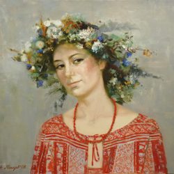 Девушка с венком из полевых цветов
