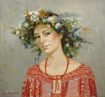 Девушка с венком из полевых цветов