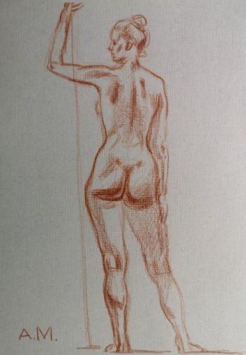 женская фигура, наброски, рисунок фигуры человека, обнаженная фигура